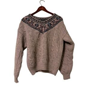 Vintage Sweater Robinson’s Private Stock Pullover 100% Worsted Wool Handknit L